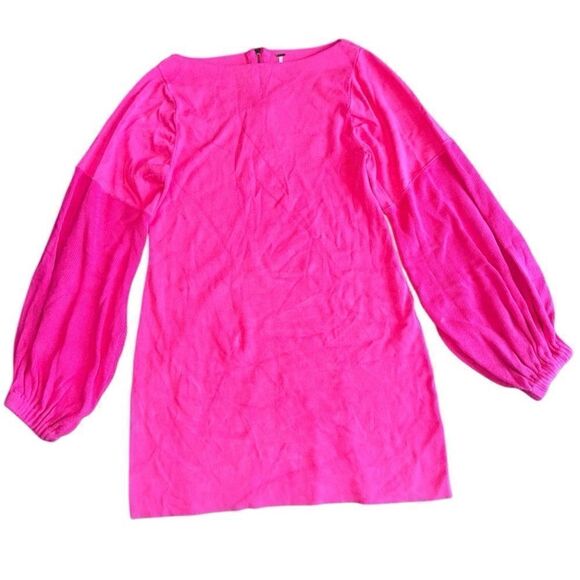 Free People Women's Barbie Pink Oversized Bishop Sleeve Sweater Dress Size Large - Picture 2 of 10